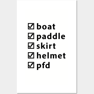 Whitewater Kayaking Boat PFD Skirt Helmet Paddle Posters and Art